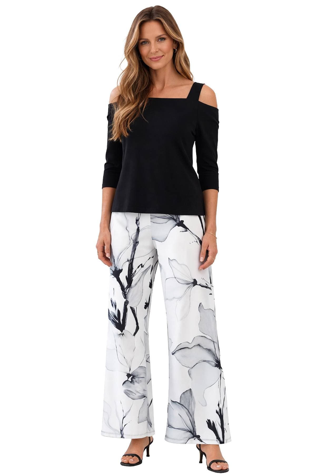 Black White Printed Jersey Palazzo Pant - $165.00 - View 6 of 6