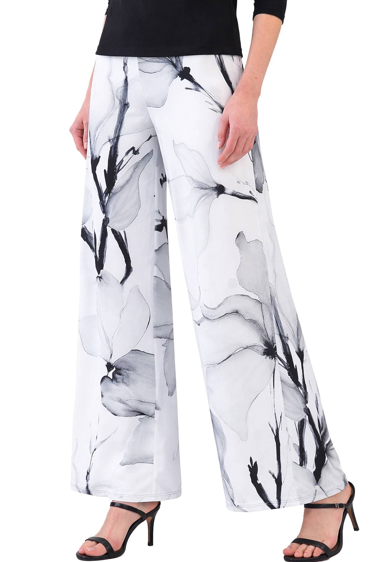Black White Printed Jersey Palazzo Pant - 165.0000 - Alternative view 5