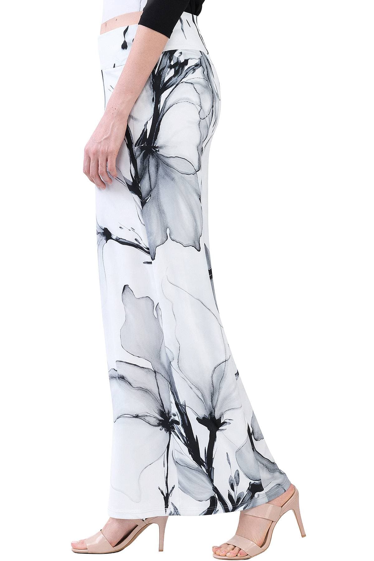 Black White Printed Jersey Palazzo Pant - 165.0000 - Alternative view 4