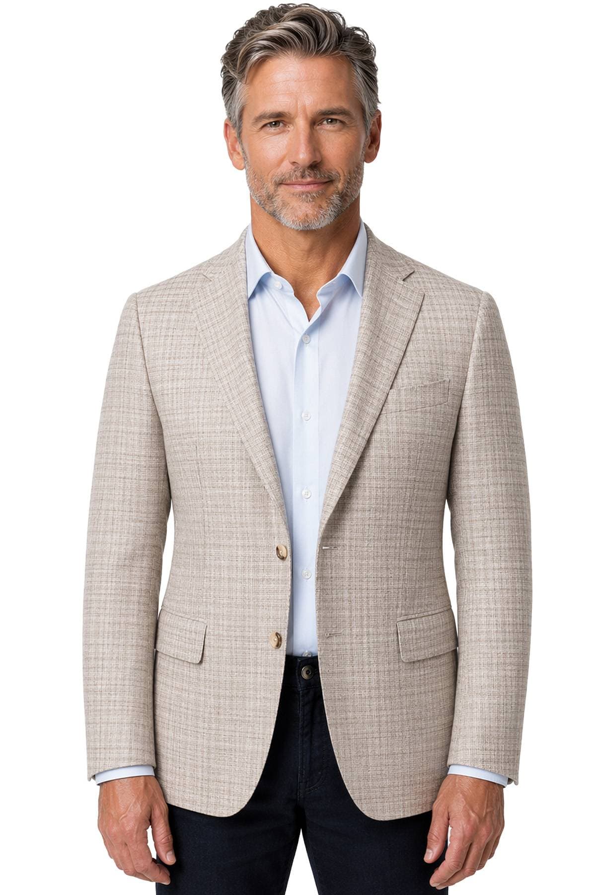 Cream Beige Silk Blend Plaid Blazer | Men's - $1,765.00 - View 6 of 7