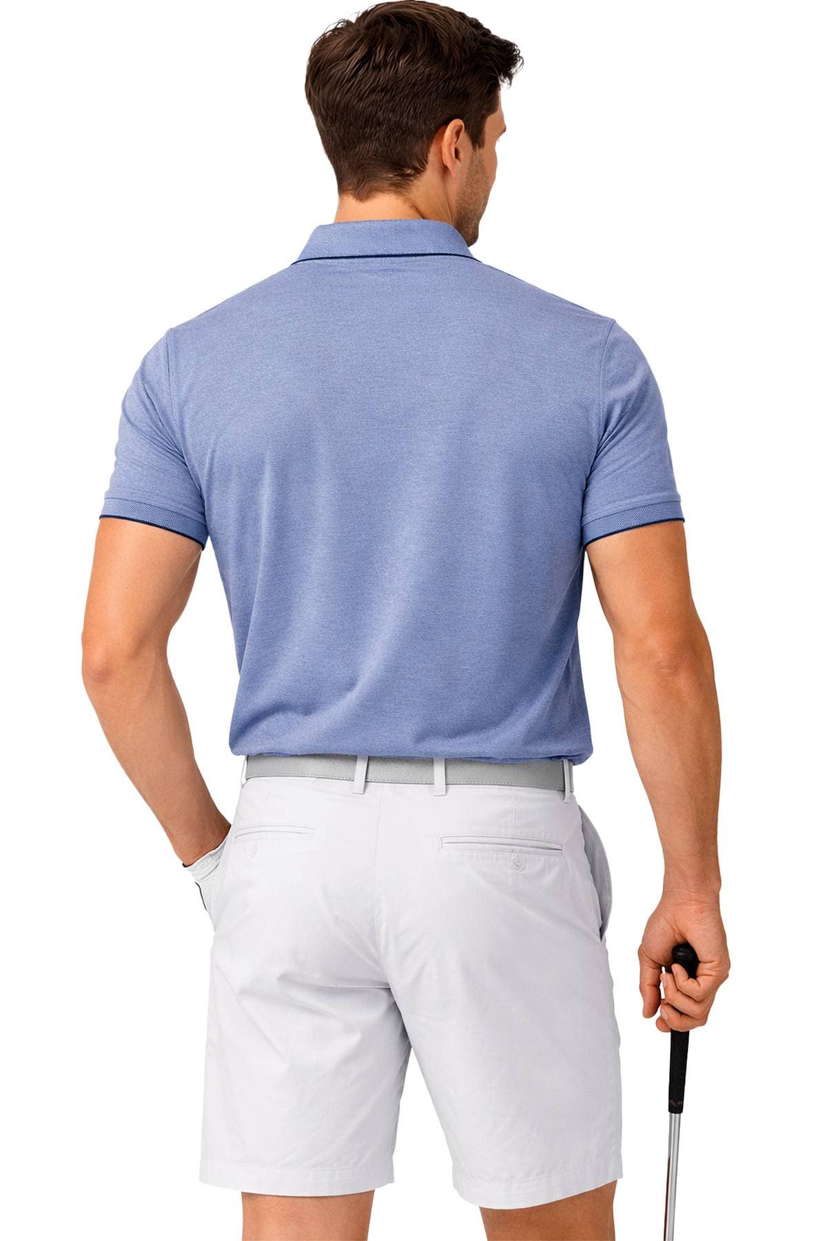 Denim Blue Microdot Polo - $168.00 - View 3 of 5