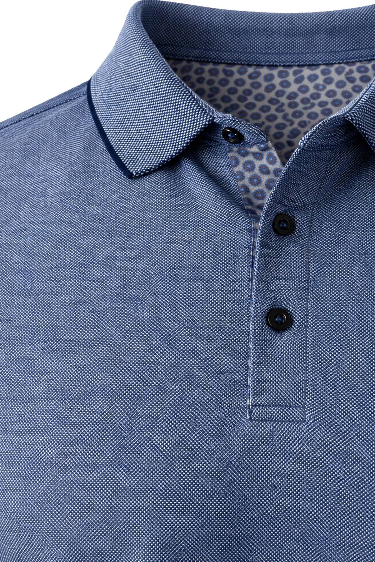 Denim Blue Microdot Polo -  - Alternative view 2