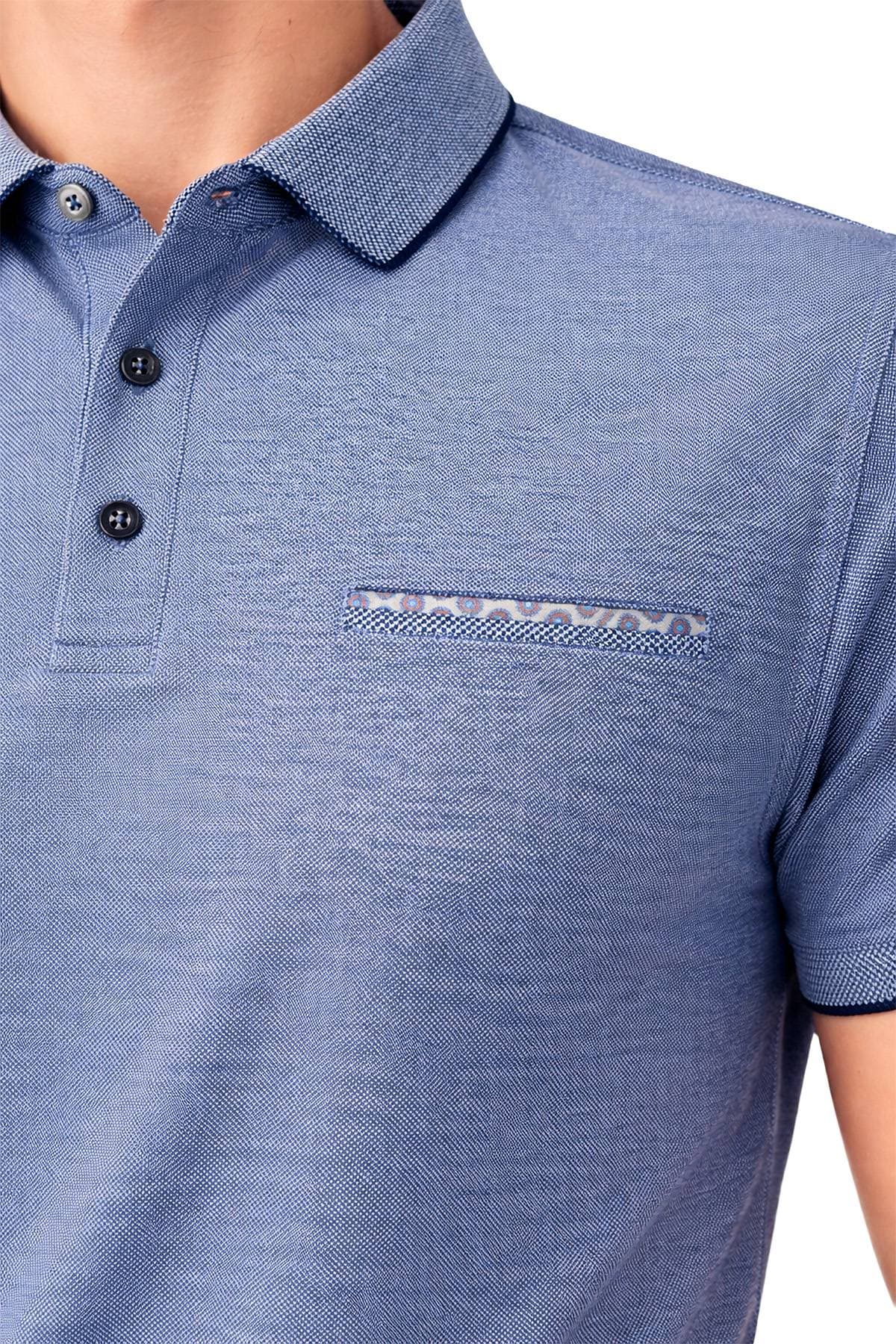 Denim Blue Microdot Polo - $168.00 - View 4 of 5