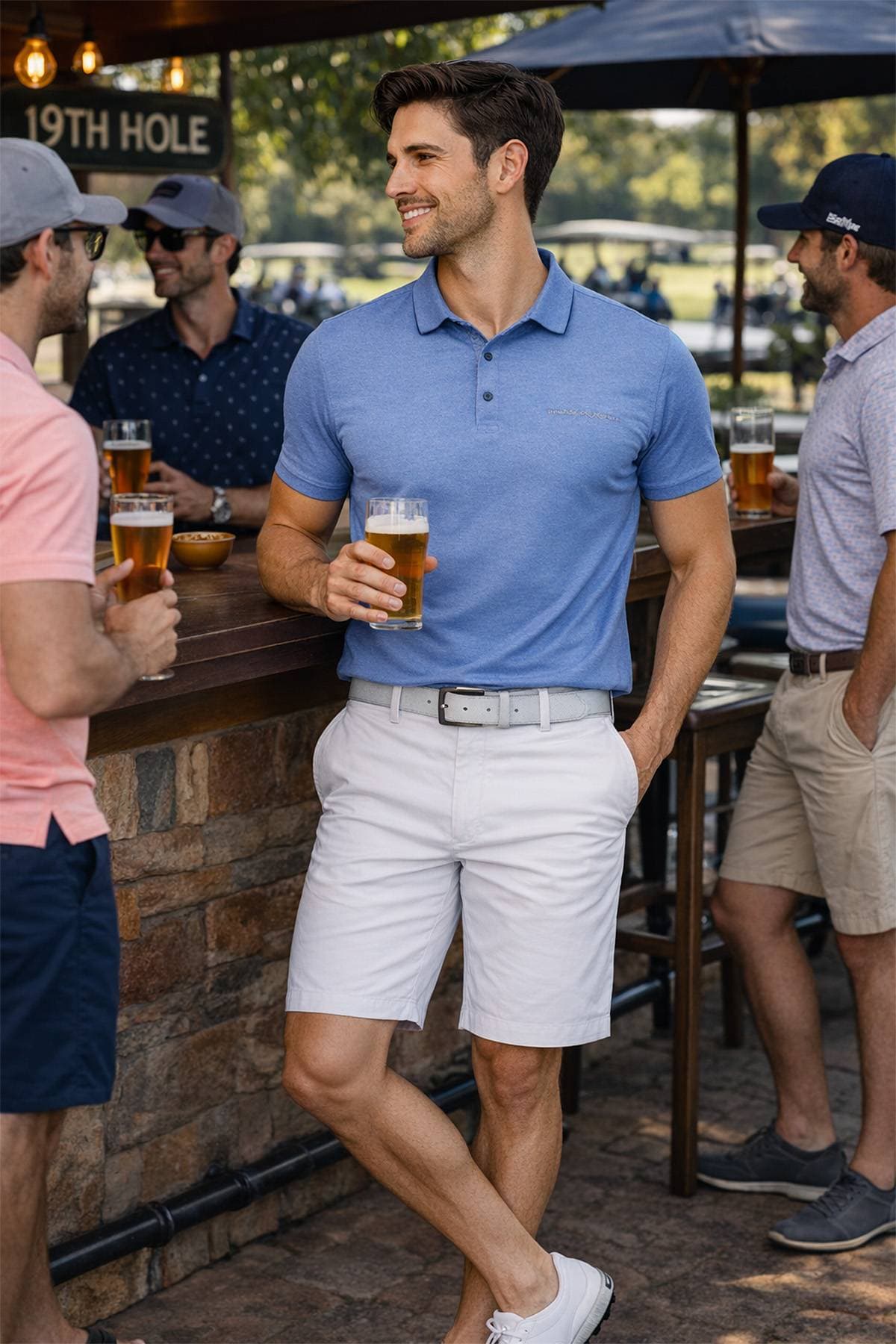 Denim Blue Microdot Polo - $168.00 - View 5 of 5