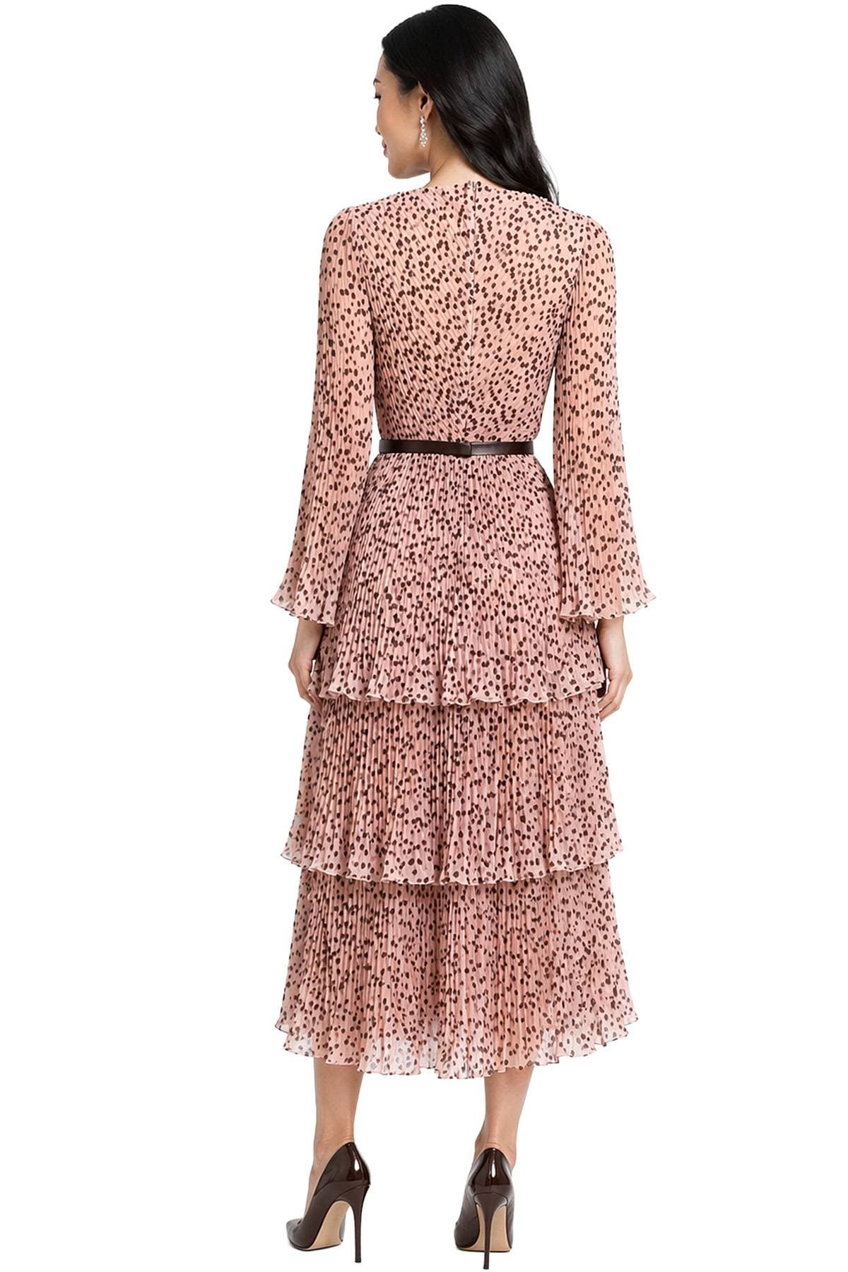 Light Peach Polka Dot Tiered Cocktail Dress | Women's - 695.0000 - Alternative view 3