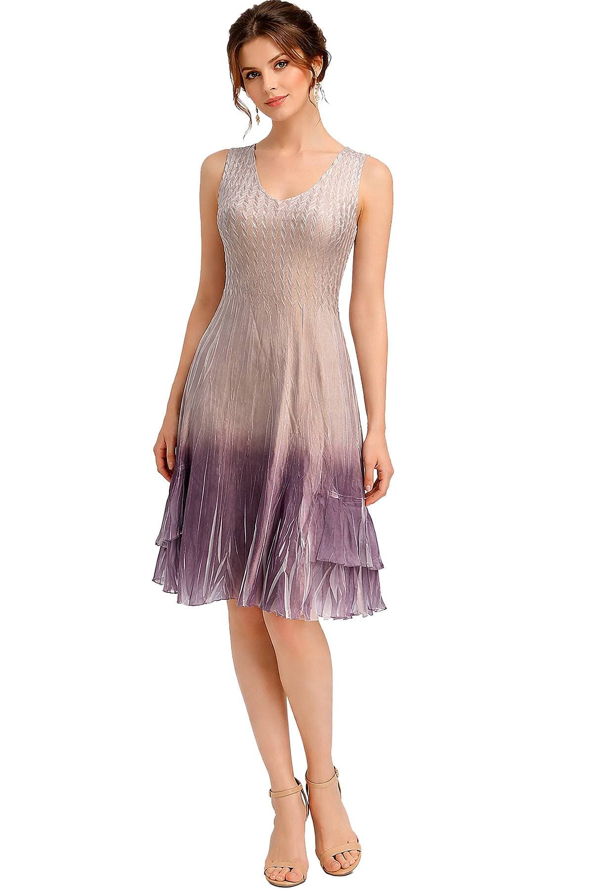 Beige 2pc Pleated Ensemble Midi Dress - $595.00 - View 6 of 7