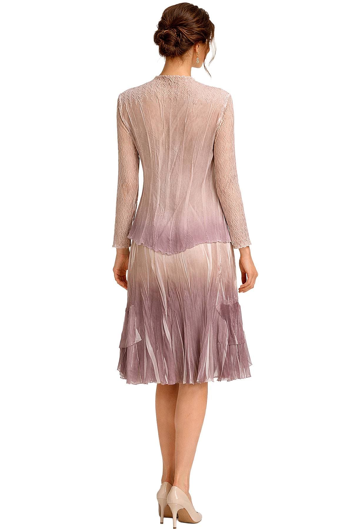 Beige 2pc Pleated Ensemble Midi Dress - 595.0000 - Alternative view 3