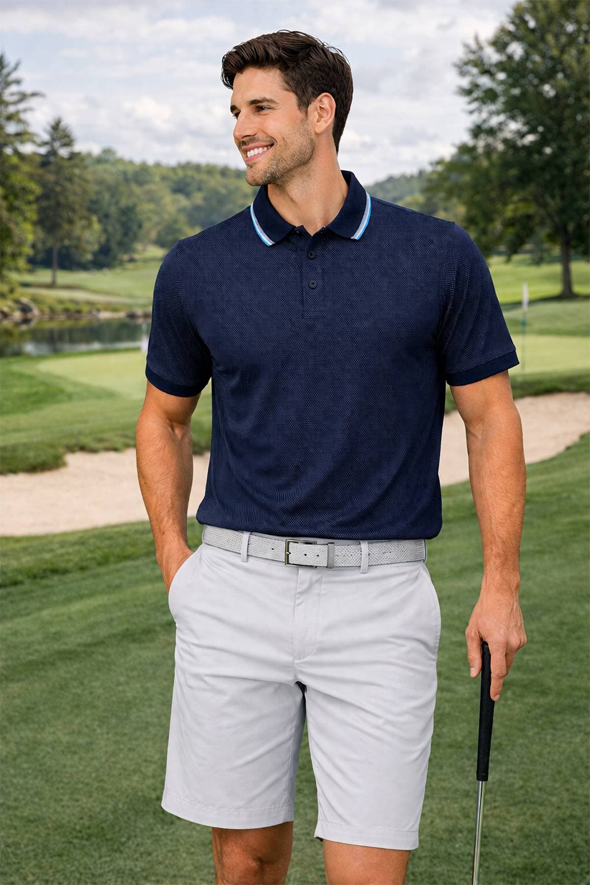 Navy Blue Golf Polo | Men's - $195.00 – $215.00 - View 7 of 7