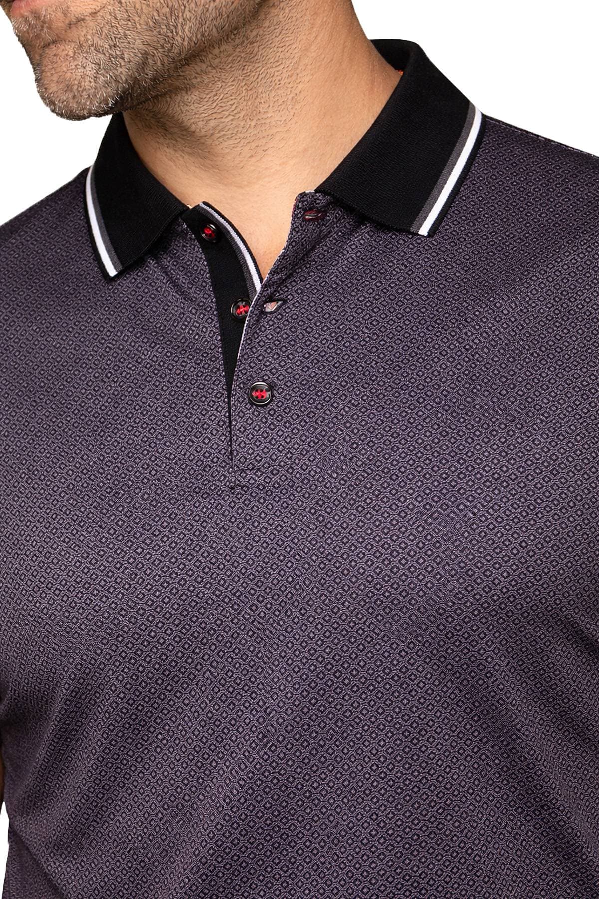 Black Cotton Stretch Polo | Men's - 185.0000 - Alternative view 2