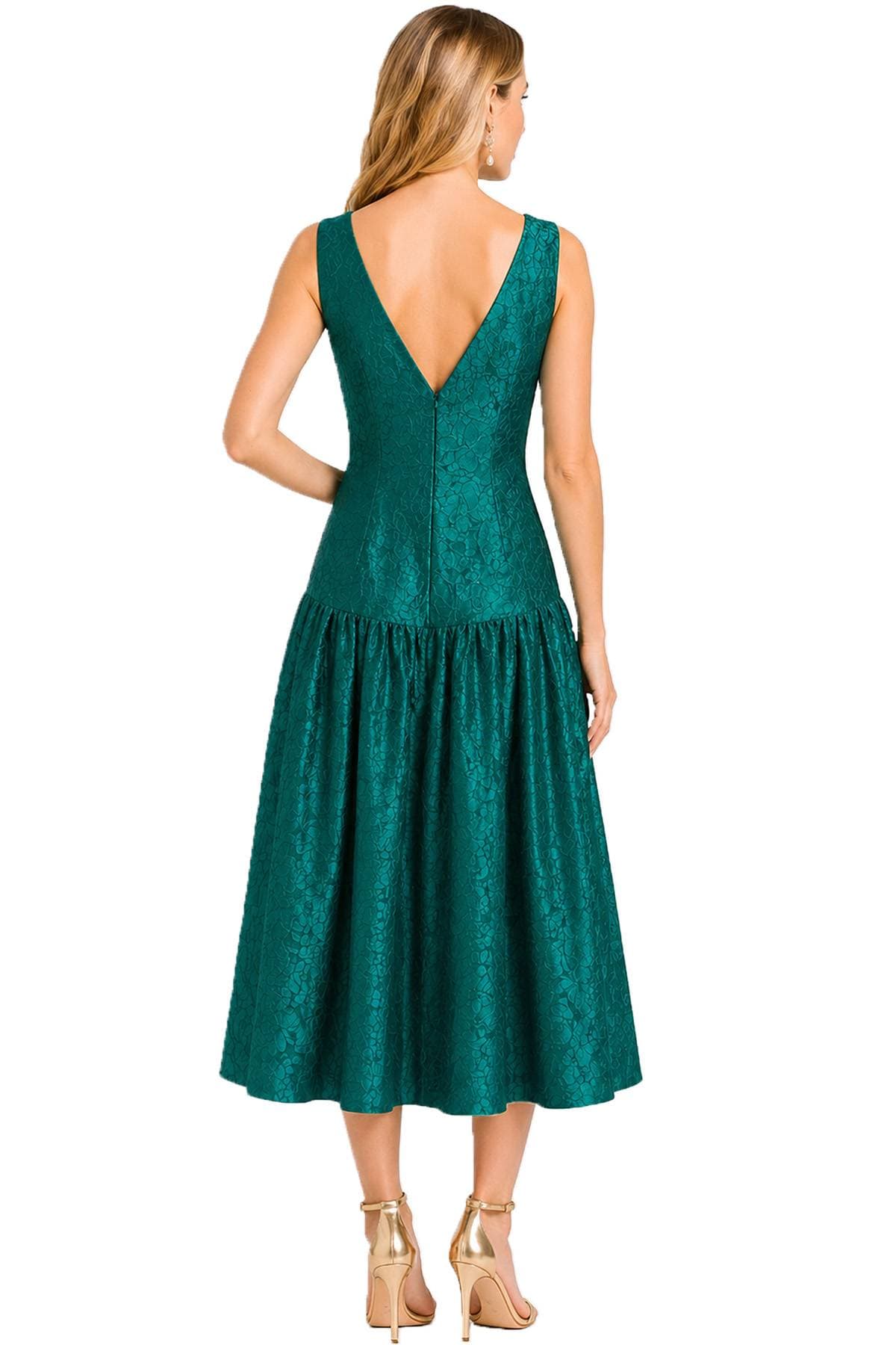 Vivid Green Midi Cocktail Dress | Women's -  - Alternative view 3