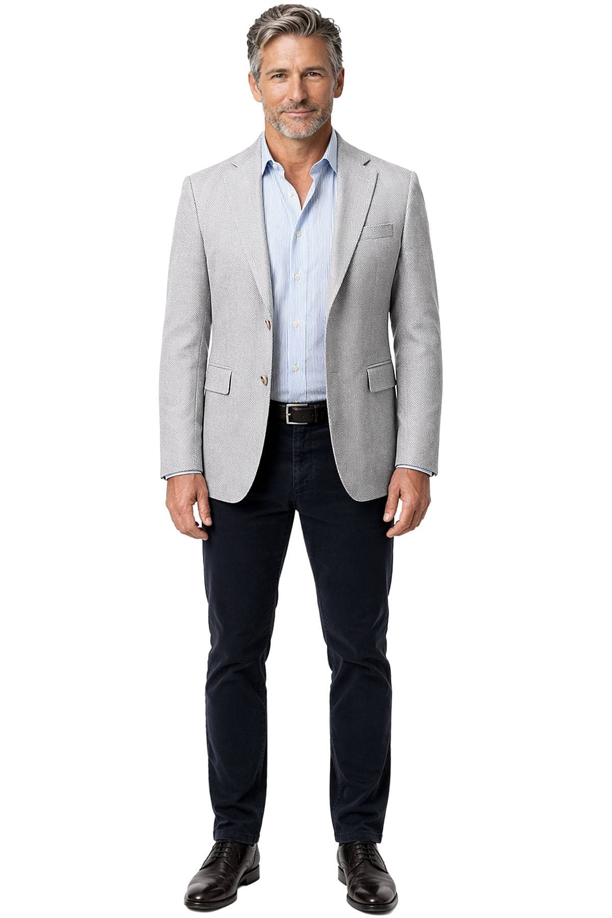 Light Gray Blazer Silk Linen Jacket | Men's - 1685.0000 - Alternative view 4