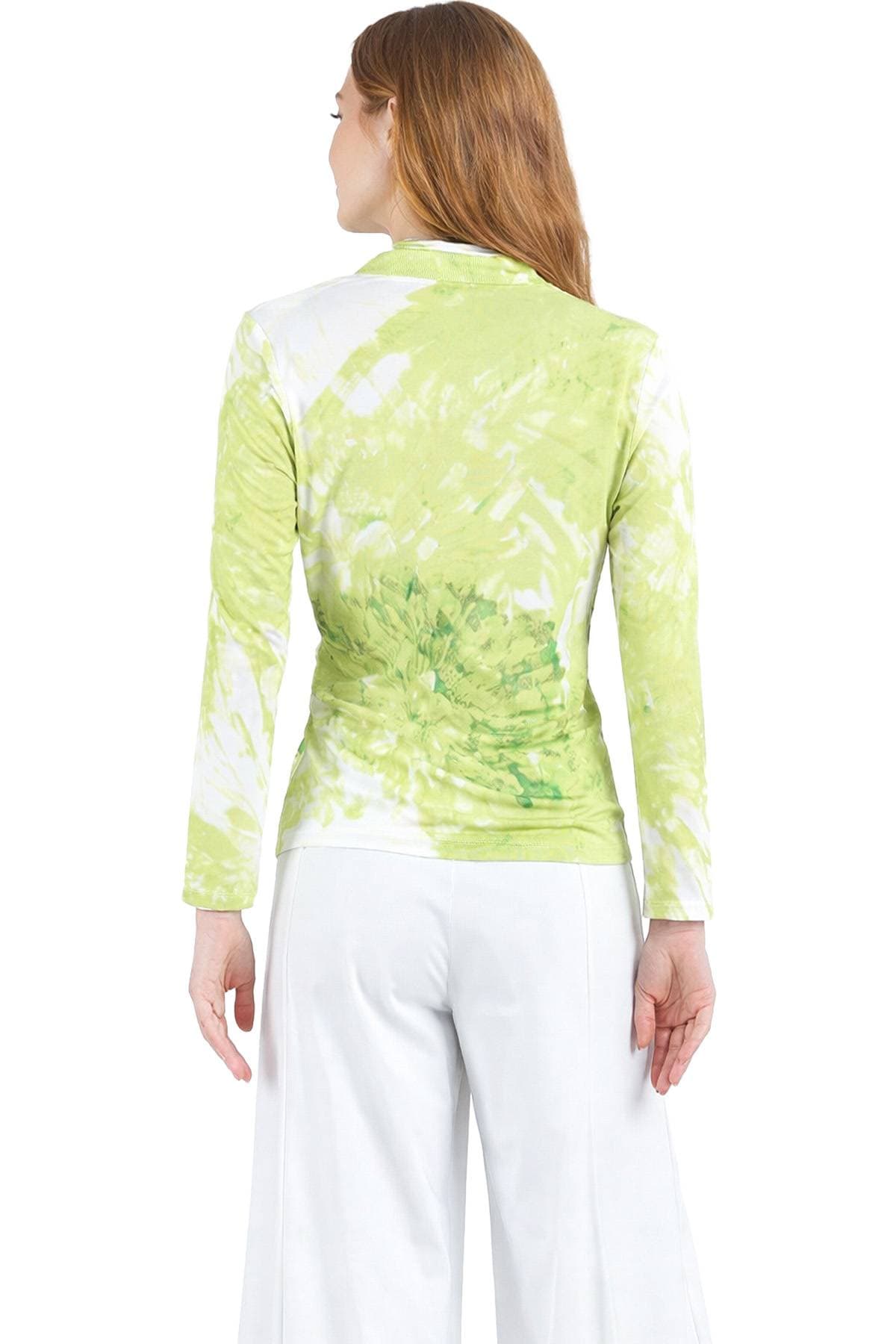 White Lime Floral Print Top -  - Alternative view 2