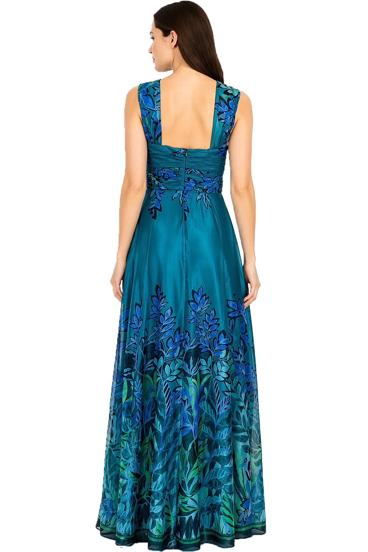 Teal Multi Placement Print Gown -  - Alternative view 2