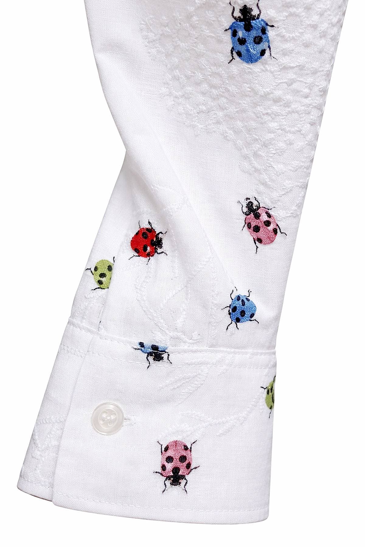 Italian White Cotton Ladybug Blouse - 195.0000 - Alternative view 5
