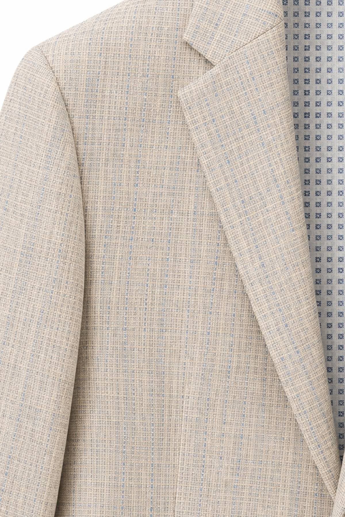 Beige Blue Silk Jacket -  - Alternative view 2