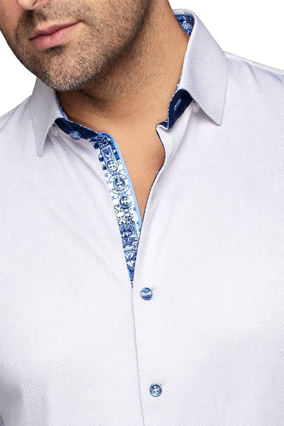 Sand Beige Stretch Sport Shirt | Men's - 225.0000 - Alternative view 2