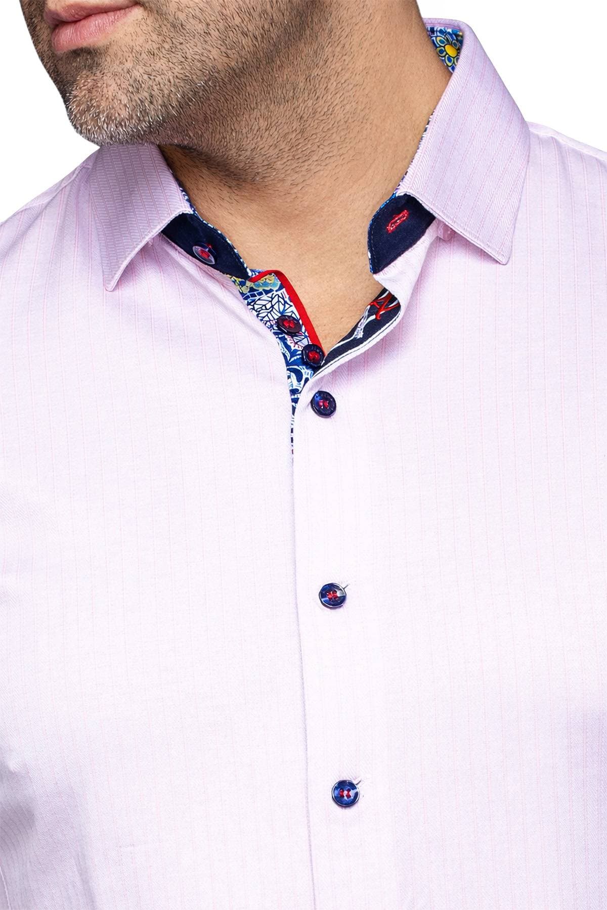 Stretch Sport Shirt in Light Pink | Men's - 225.0000 - Alternative view 4