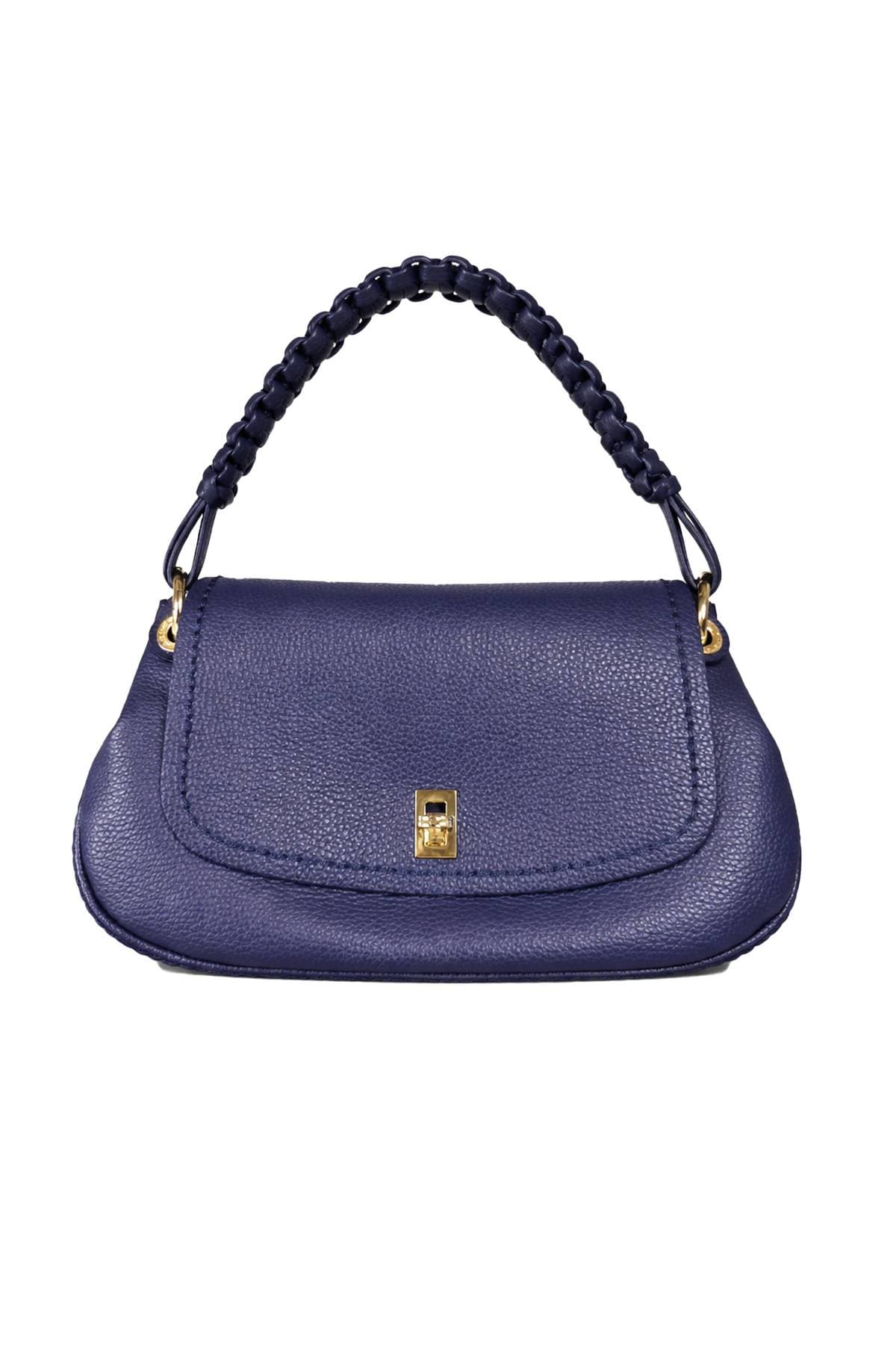 Navy Italian Leather Braided Kelly Purse - 695.0000 - Main product view