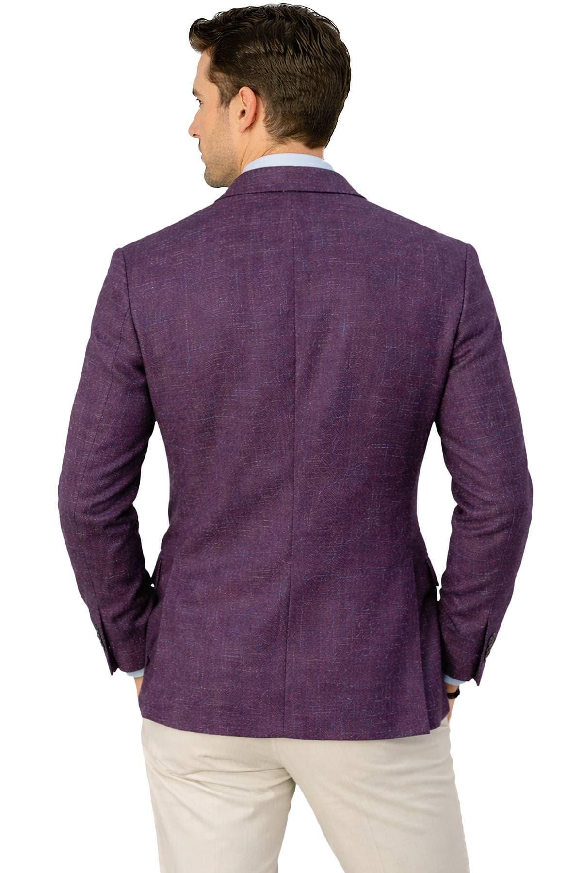 Purple Silk-Blend Basketweave Blazer | Men's - 1675.0000 - Alternative view 4