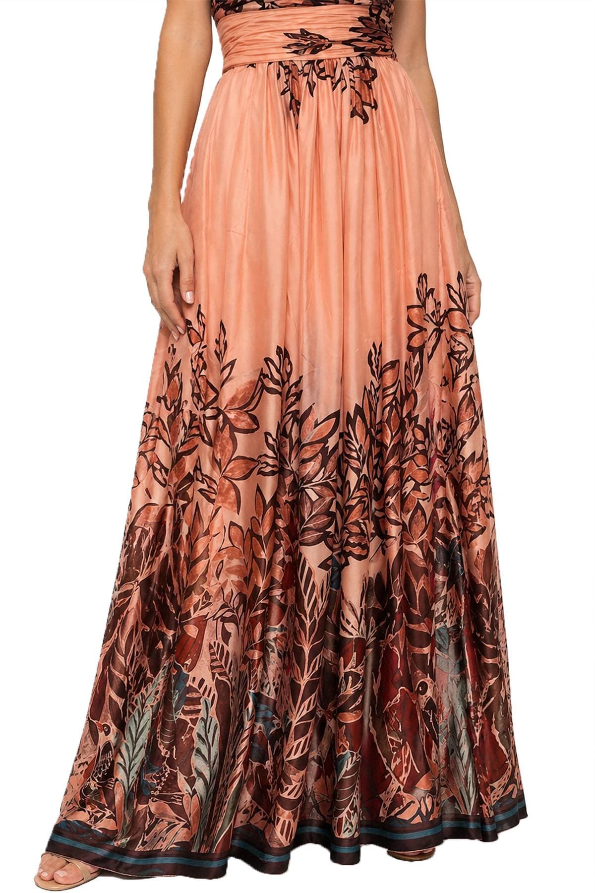 Peach Orange Multi Placement Print Gown - 595.0000 - Alternative view 5