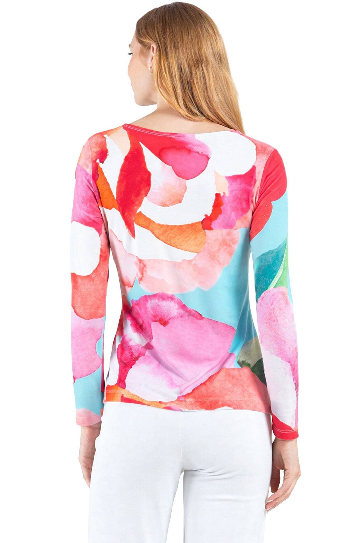 Pink Orange Jersey Watercolor Top | Women's - $165.00 - View 3 of 5