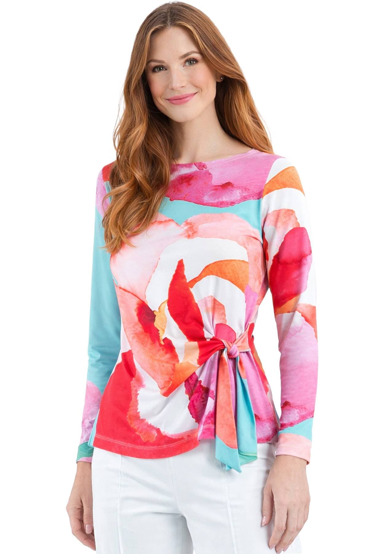 Pink Orange Jersey Watercolor Top | Women's - $165.00 - View 1 of 5