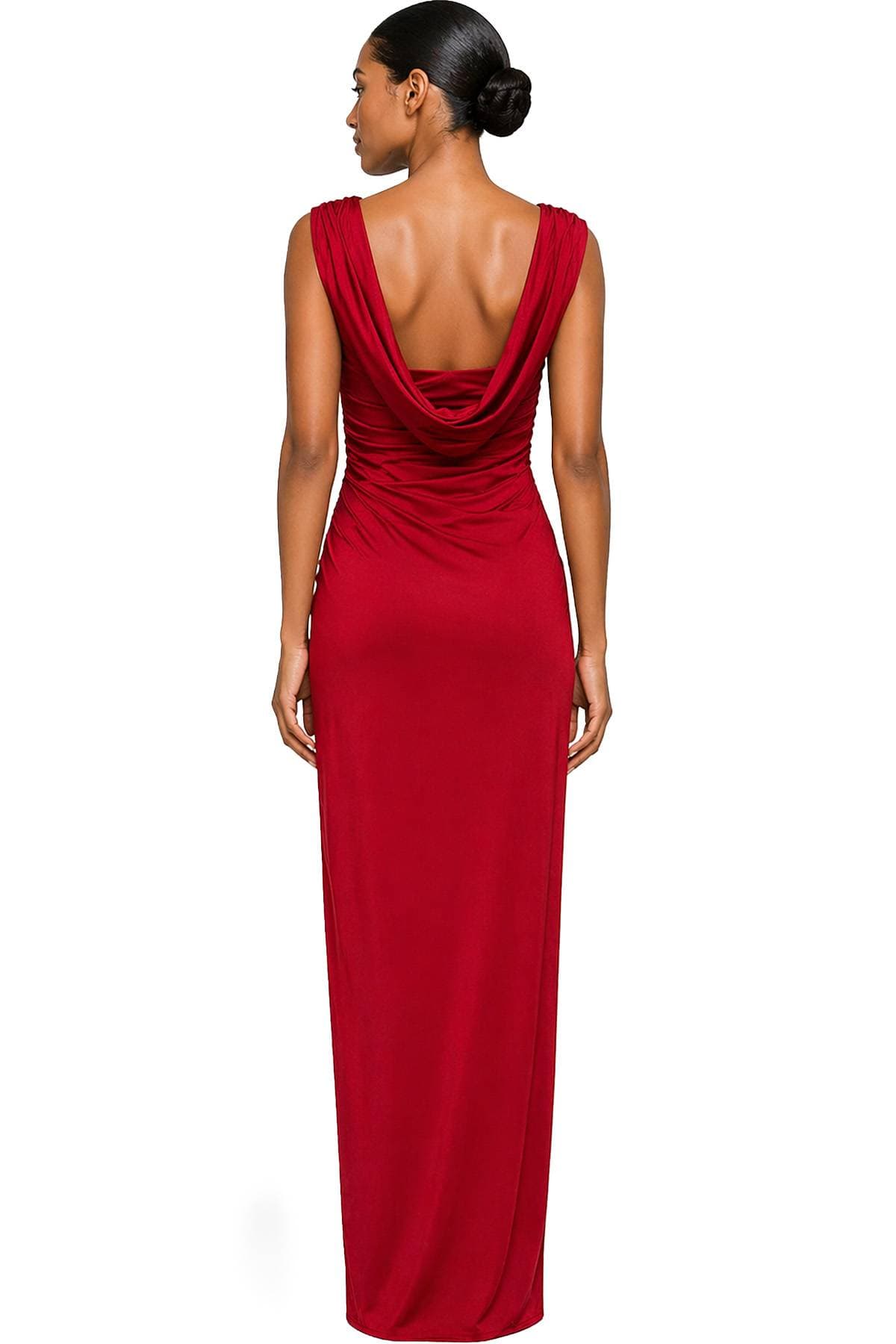 Red Jersey Draped Gown | Women's - 465.0000 - Alternative view 3