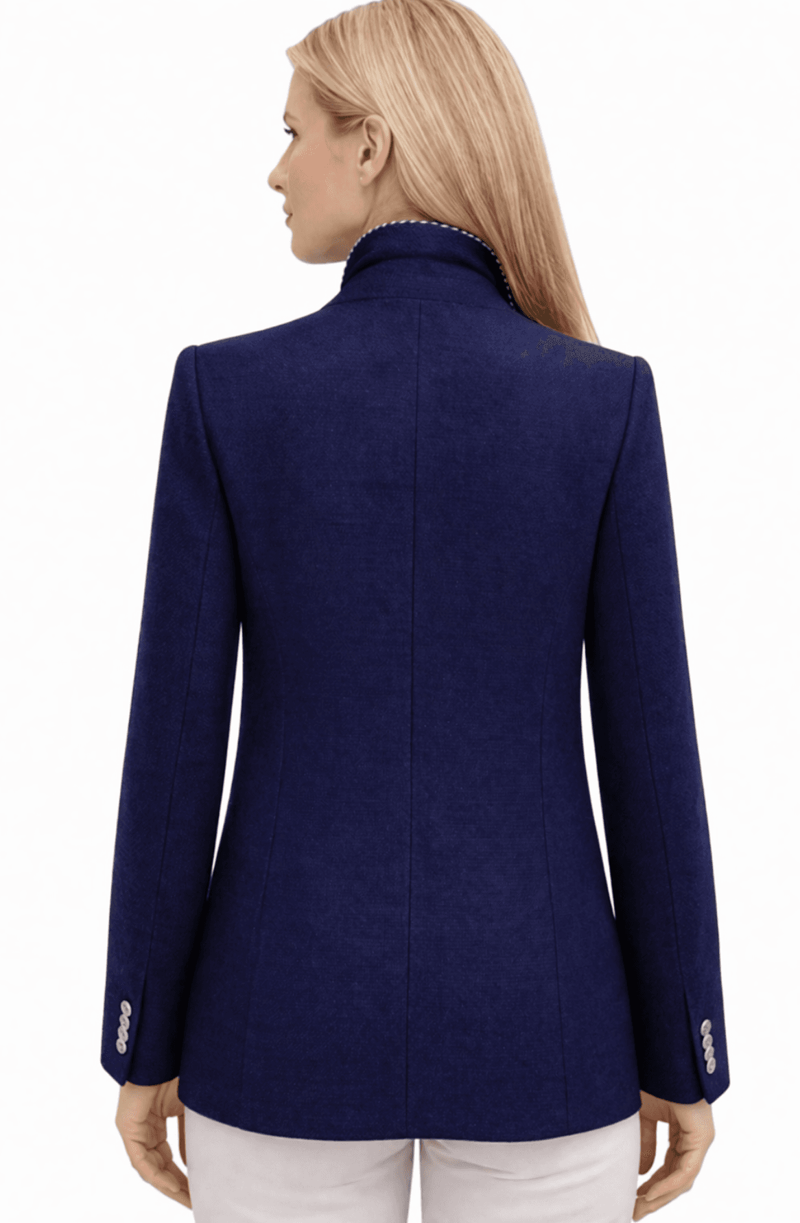 Navy Knit Blazer -  - Alternative view 2