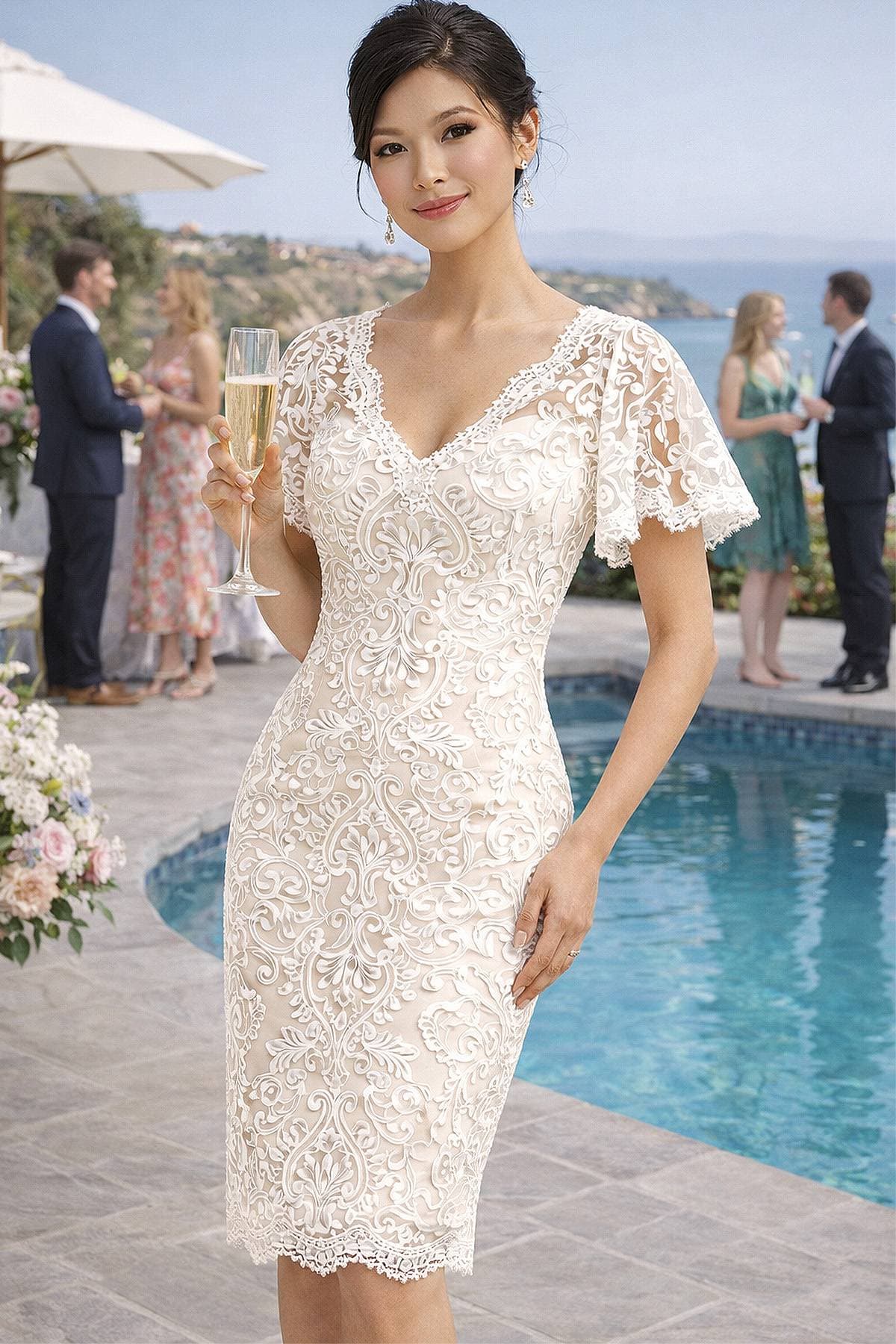 Ivory White Cocktail Dress - 595.0000 - Alternative view 2
