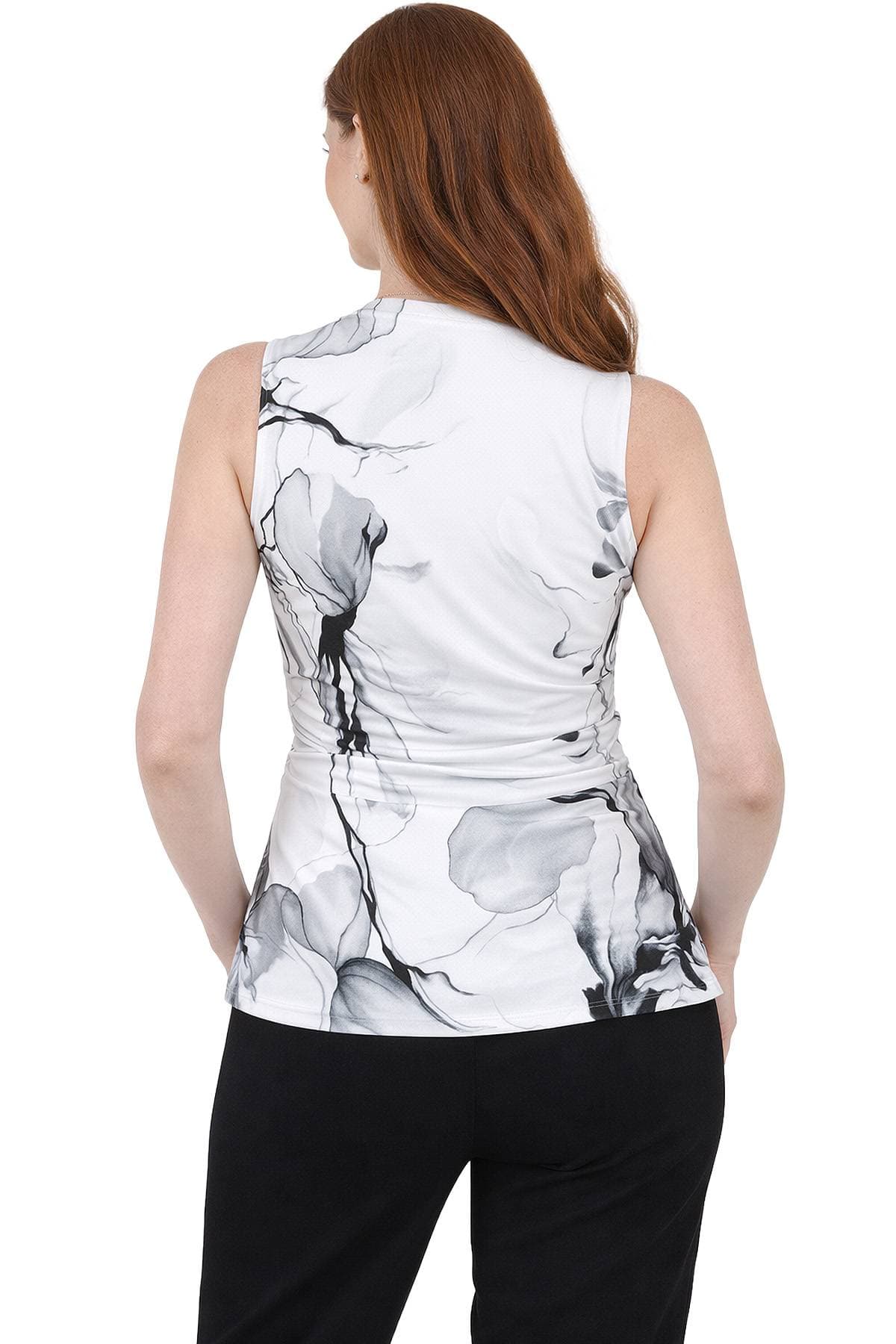 Black White Floral Jersey Top | Women's - $165.00 - View 2 of 3