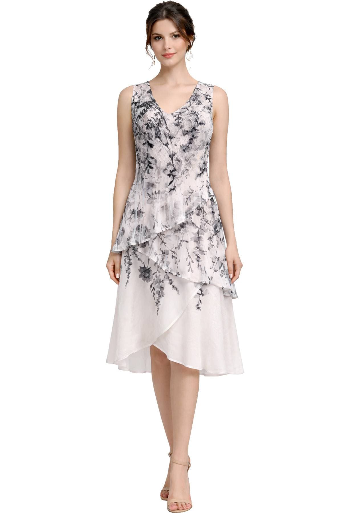 White Layered Floral Dress - 365.0000 - Main product view