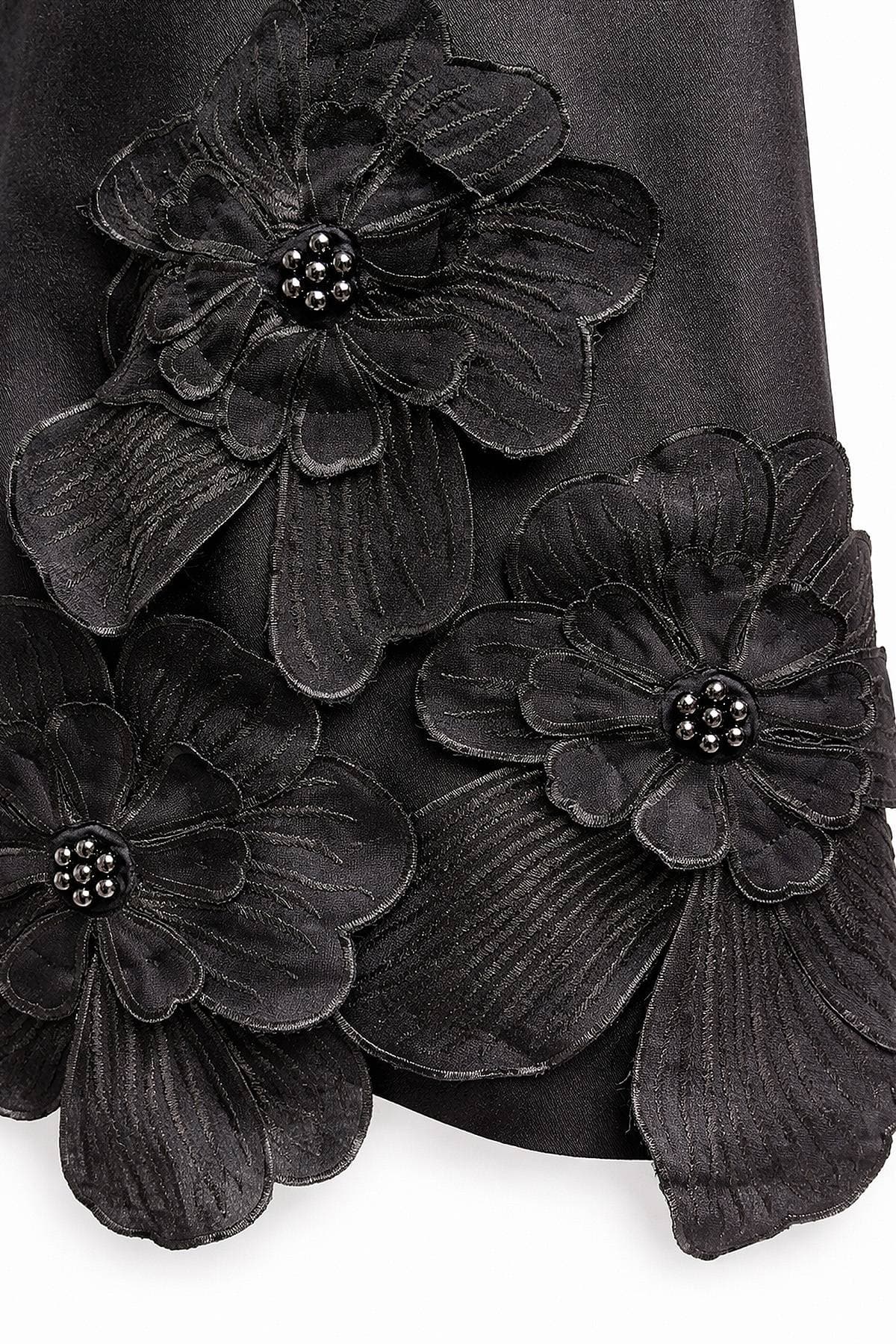Black Organza Flower Shift Dress - 365.0000 - Alternative view 4