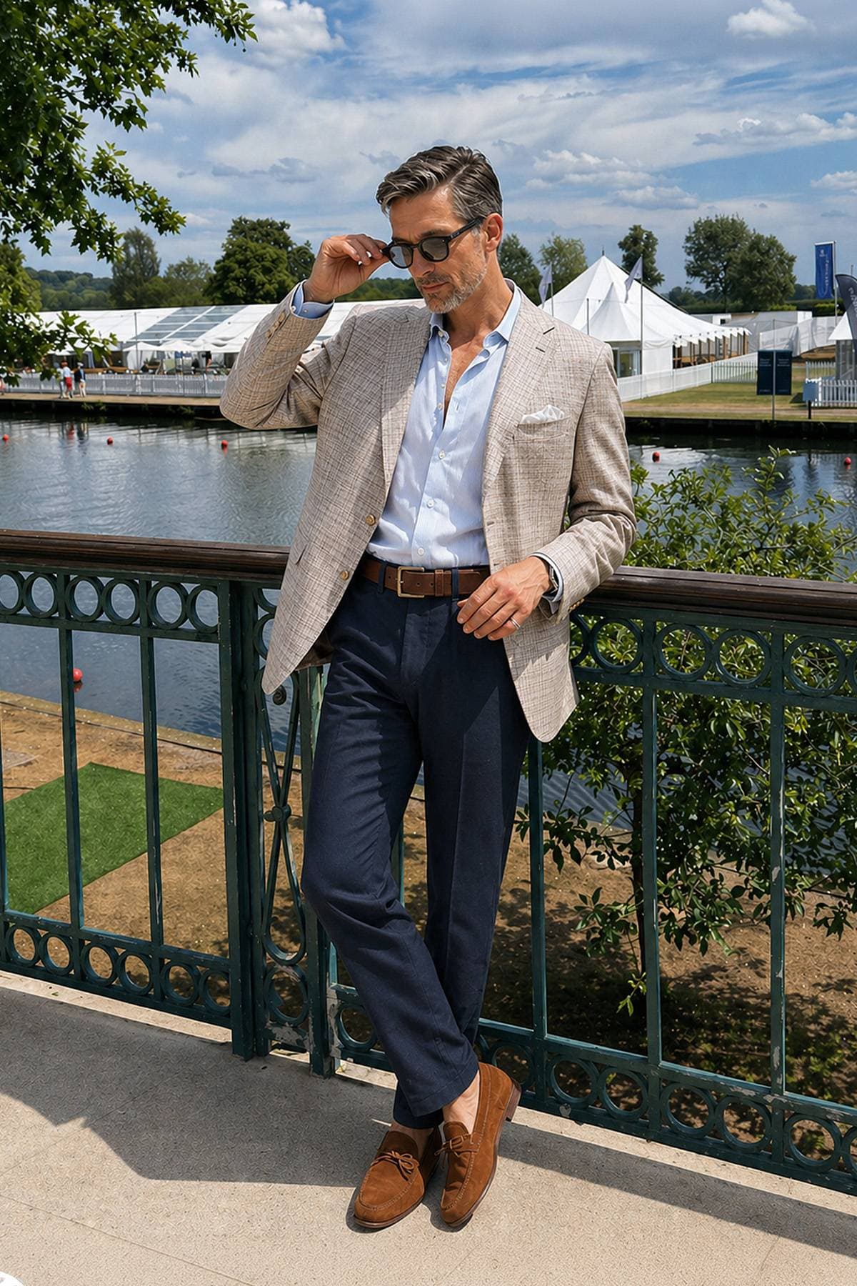 Cream Beige Silk Blend Plaid Blazer | Men's - $1,765.00 - View 7 of 7