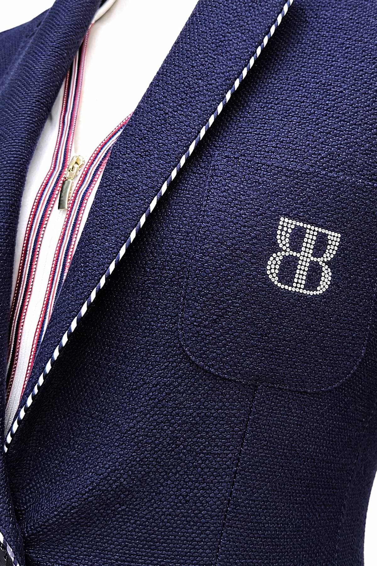 Navy Blue Knit Blazer | Women's - $595.00 - View 6 of 6
