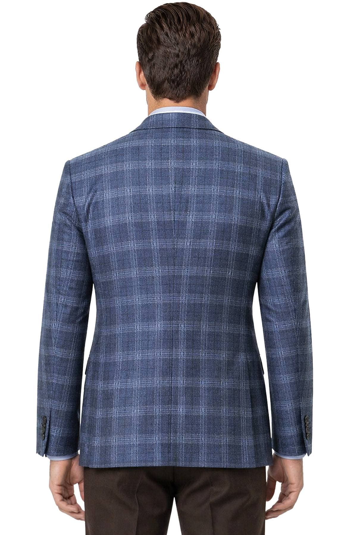 Blue Navy Plaid Jacket | Men's - 985.0000 - Alternative view 4