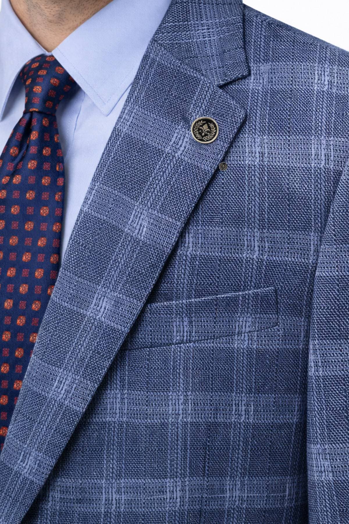 Blue Navy Plaid Jacket | Men's - 985.0000 - Alternative view 2