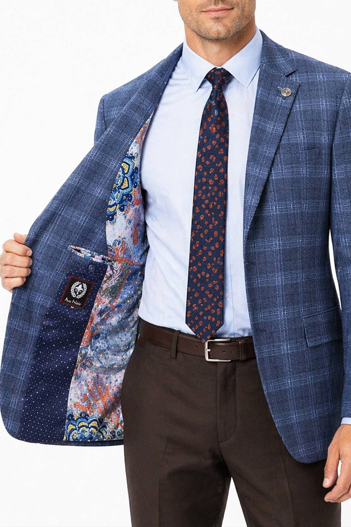 Blue Navy Plaid Jacket | Men's - $985.00 - View 5 of 5