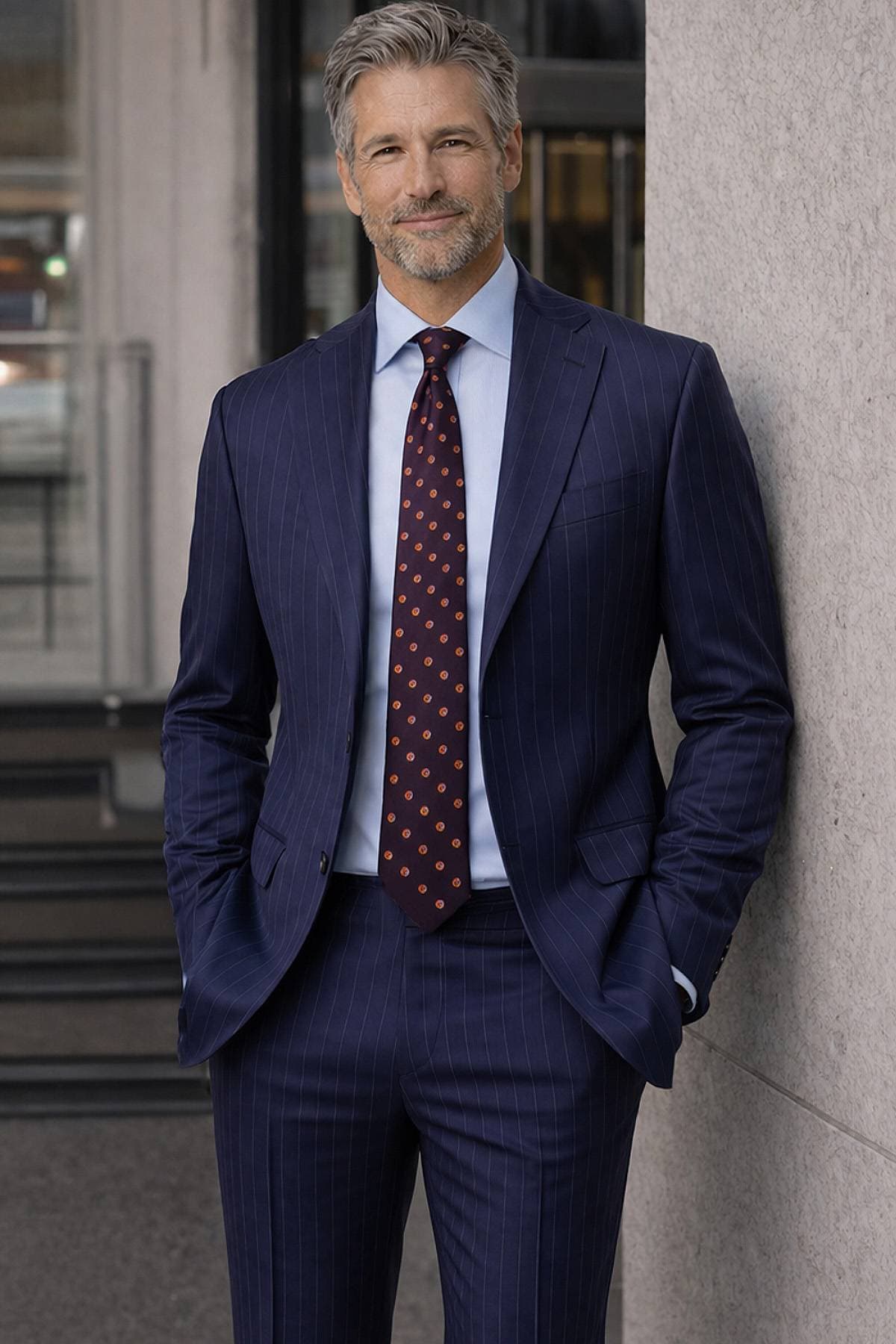 Navy Super 150 Wool Cigar Stripe Suit | Men's - $3,785.00 - View 6 of 6