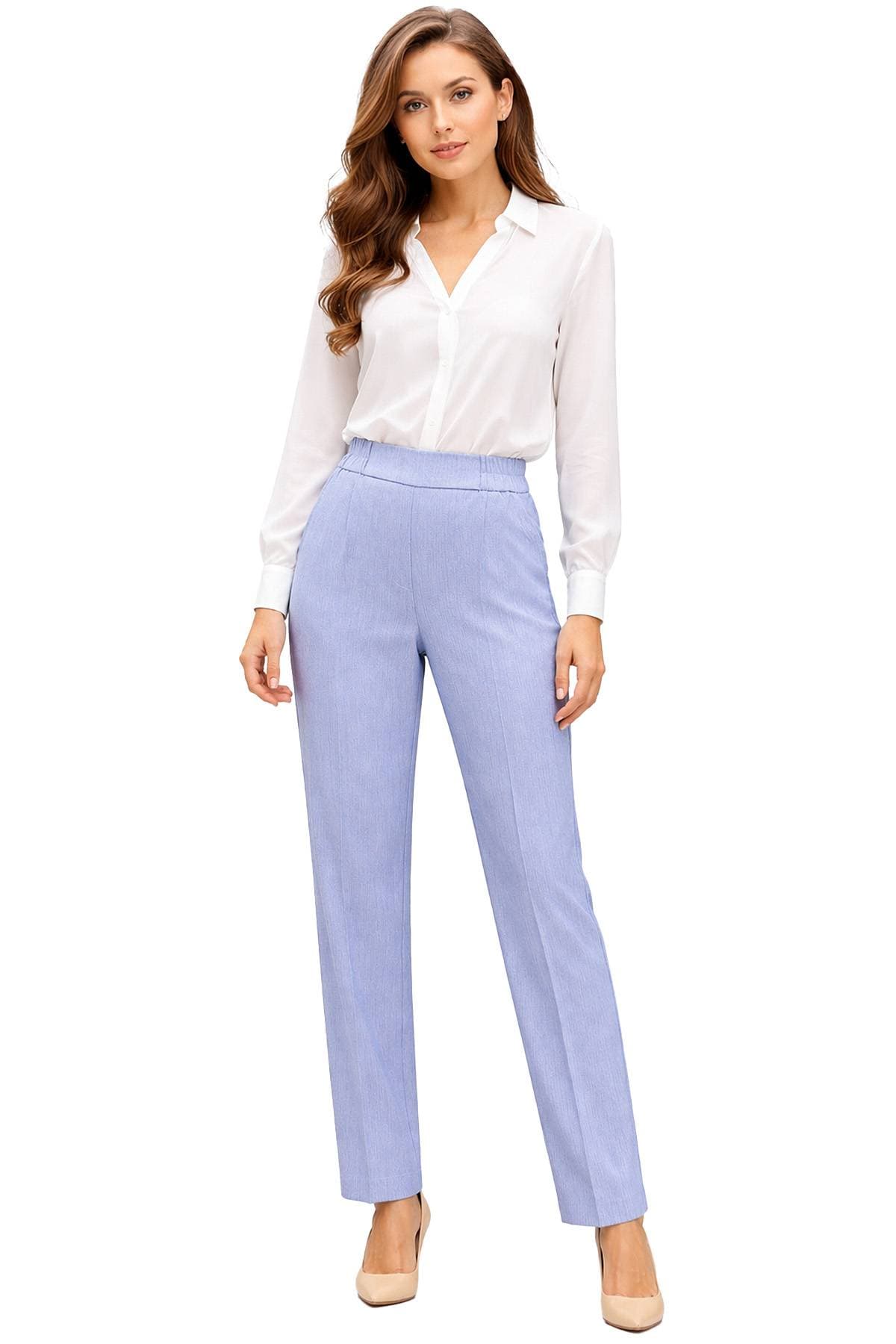 Blue Italian Wool Blend Pant | Women's - 245.0000 - Main product view