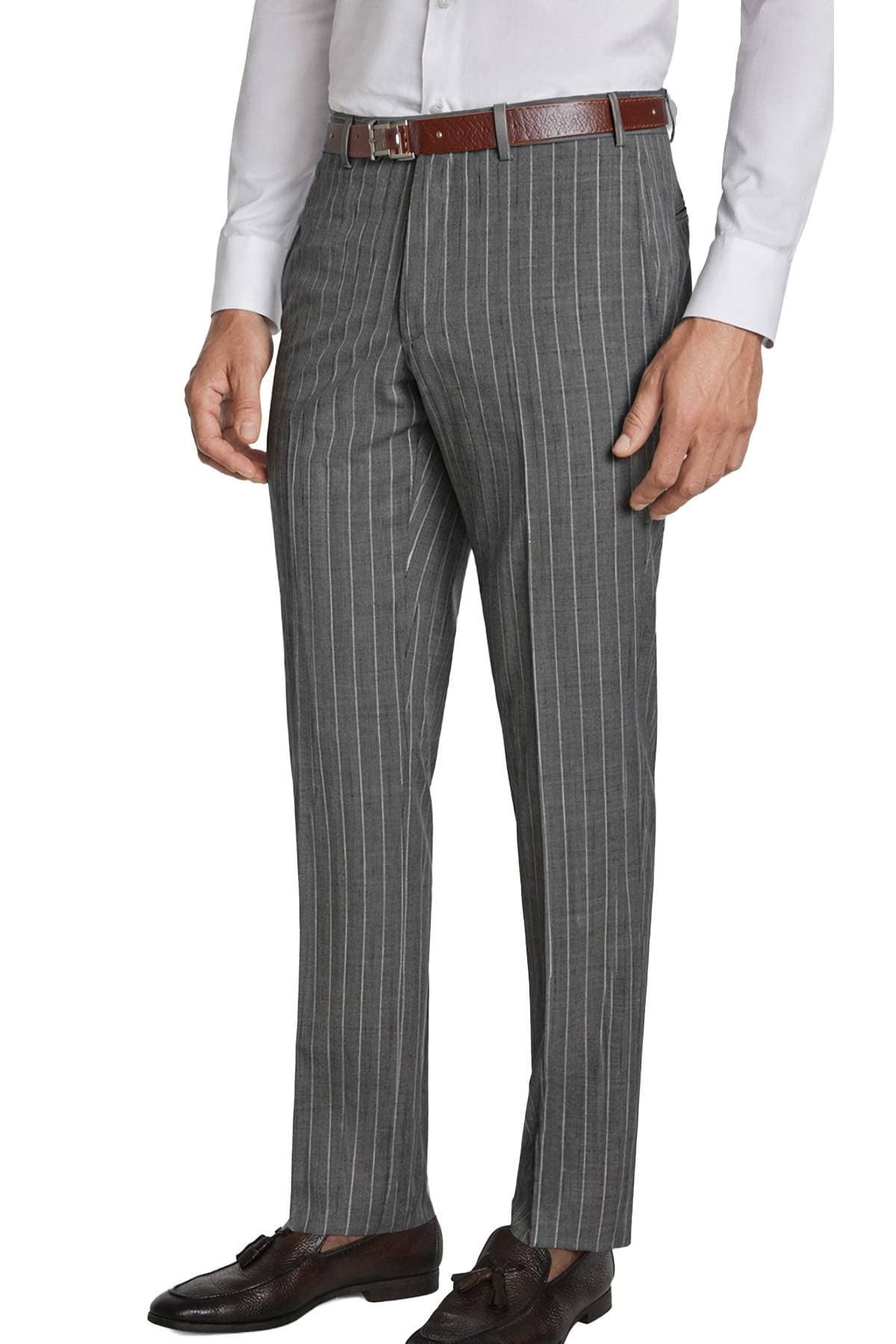 Gray Cigar Stripe Suit | Men's - 3785.0000 - Alternative view 4