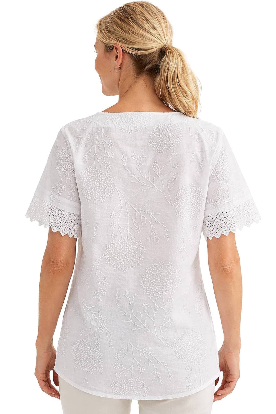 White Italian Cotton Blouse - 175.0000 - Alternative view 4