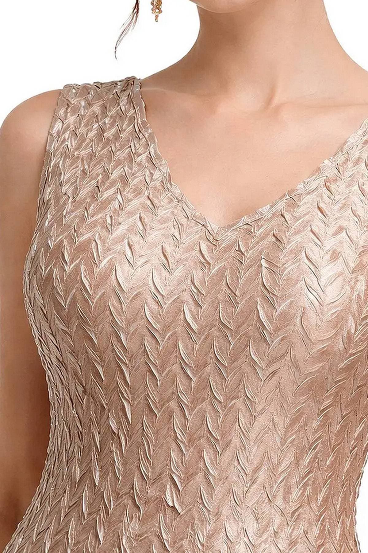 Beige 2pc Pleated Ensemble Midi Dress - 595.0000 - Alternative view 4