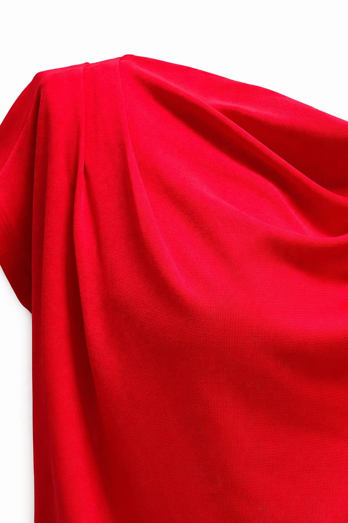 Red Jersey Drape Top | Women's - 165.0000 - Alternative view 4