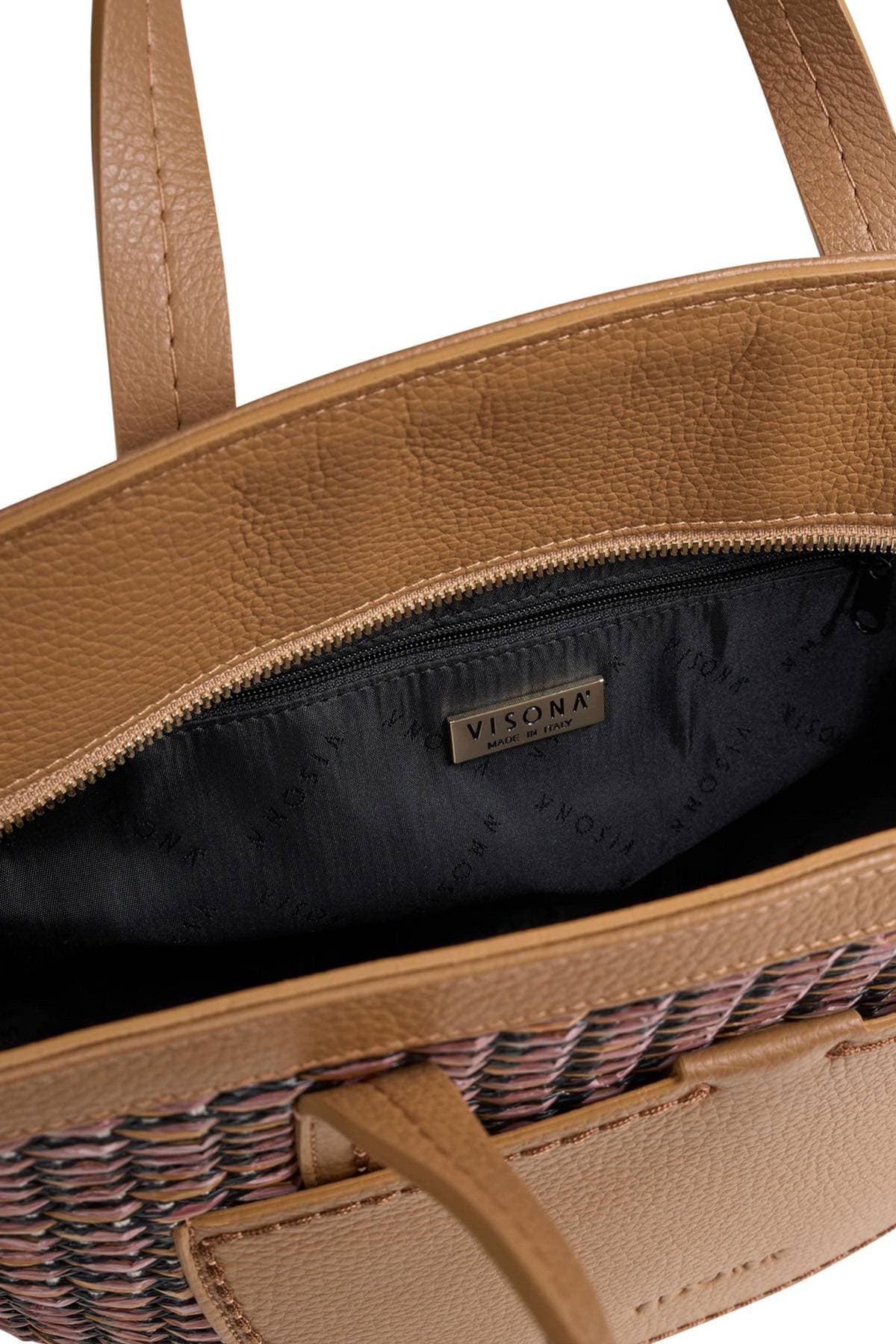 Brown Large Italian Basketweave Purse - $585.00 - View 4 of 5