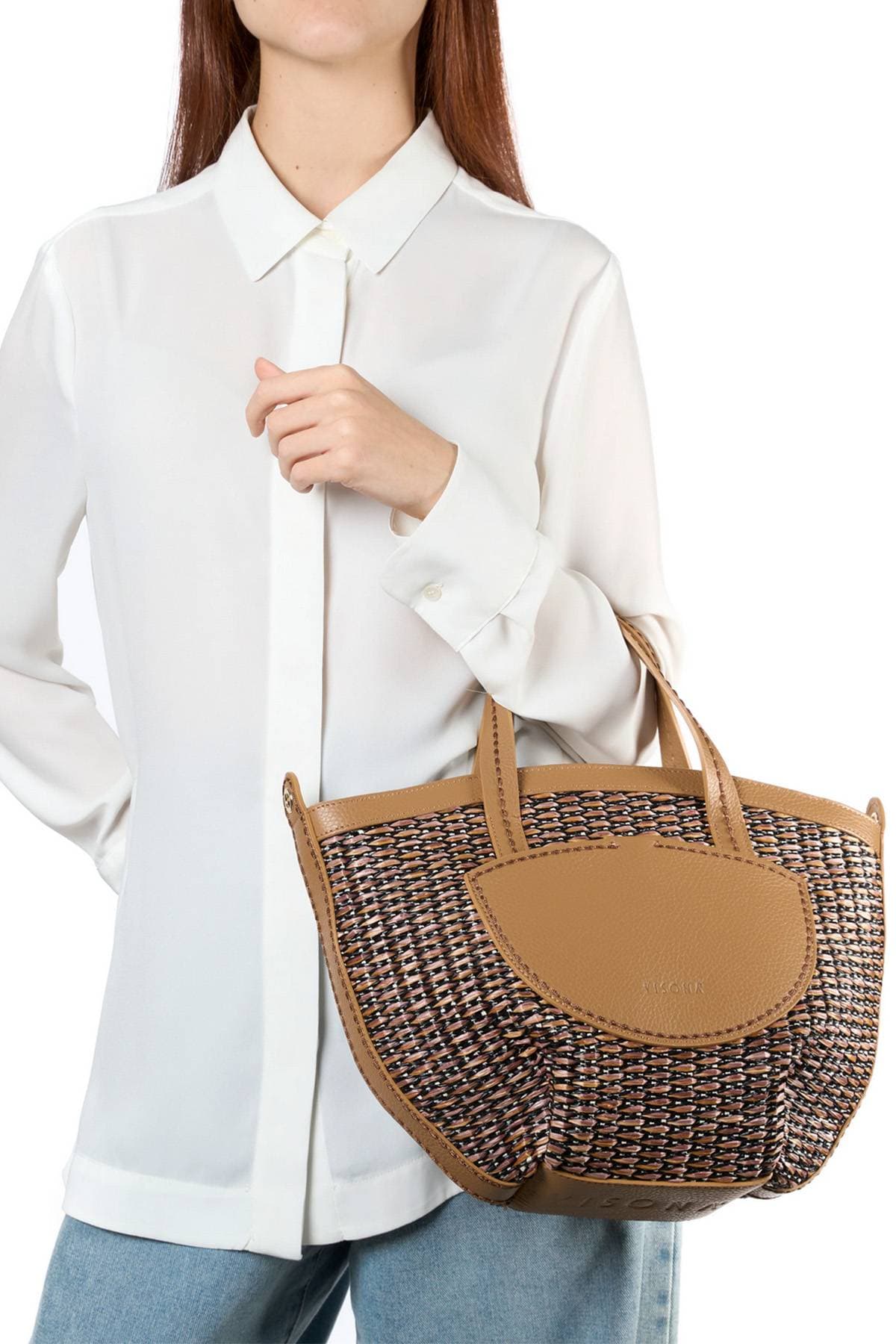 Brown Large Italian Basketweave Purse - $585.00 - View 3 of 5