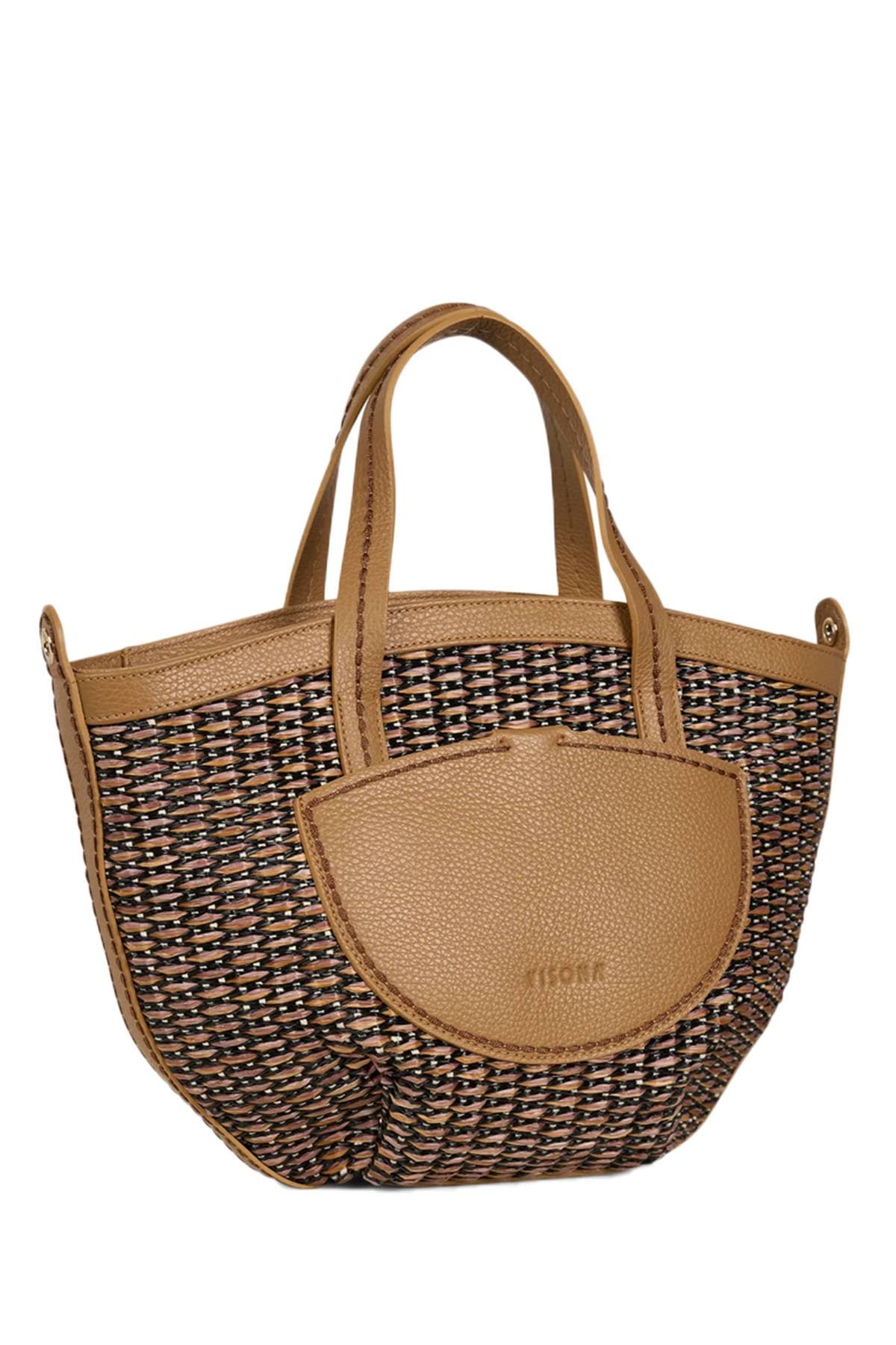 Brown Large Italian Basketweave Purse - $585.00 - View 5 of 5