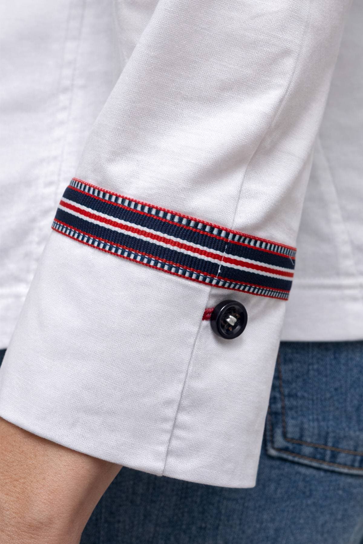 White Cotton Ribbon Blouse | Women's - $175.00 - View 6 of 6