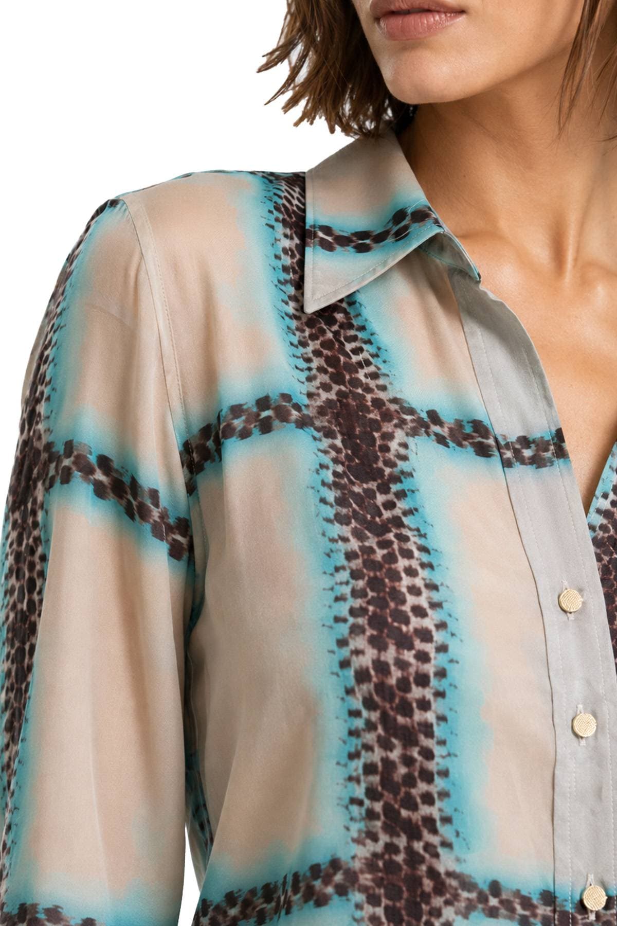 Beige Chiffon Blouse with Cami | Women's - $195.00 - View 6 of 9