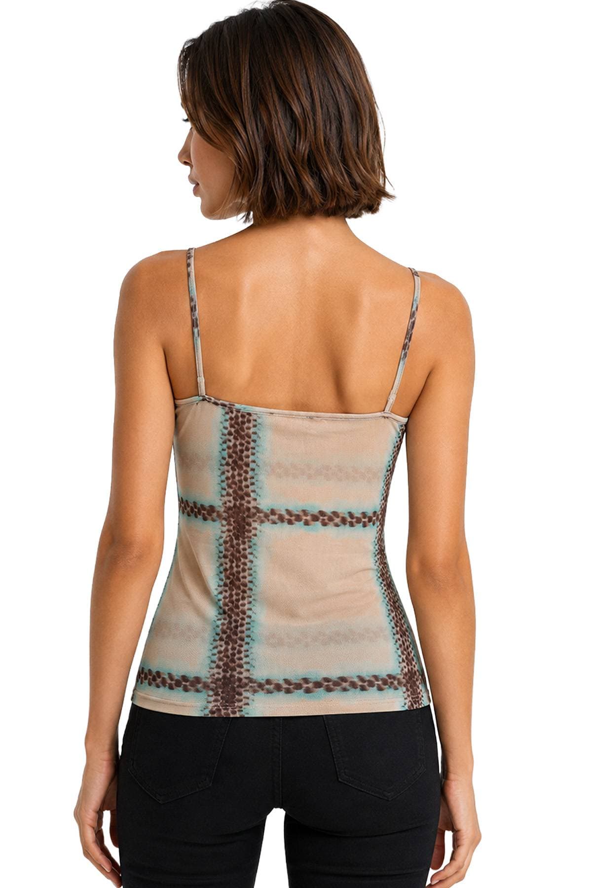Beige Chiffon Blouse with Cami | Women's - $195.00 - View 9 of 9