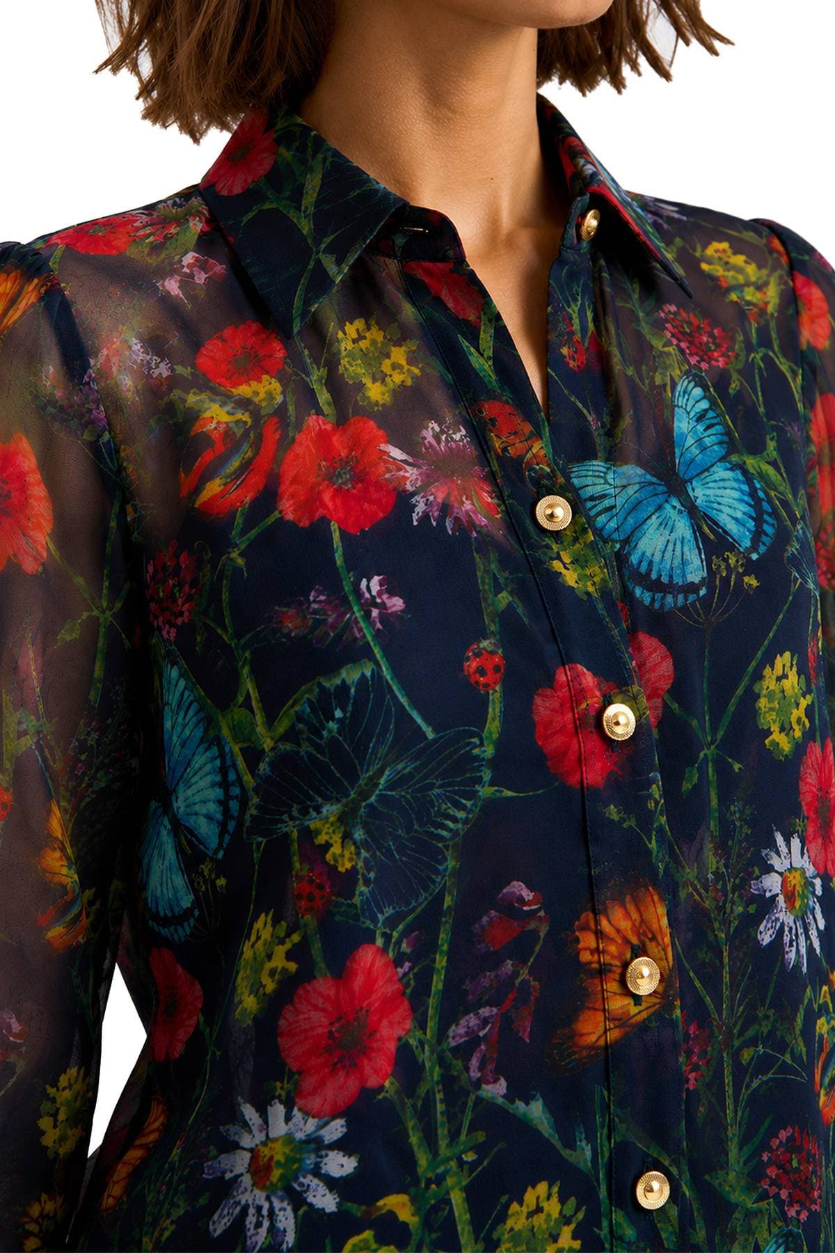 Butterfly Chiffon Blouse with Cami | Women's - $195.00 - View 7 of 10